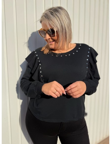 Sudadera Tachuelas Volante