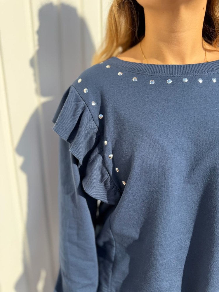 Sudadera Tachuelas Volante