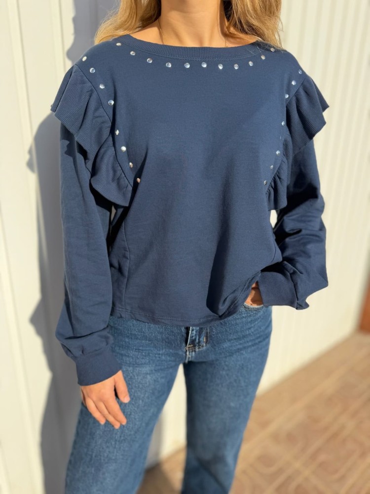 Sudadera Tachuelas Volante