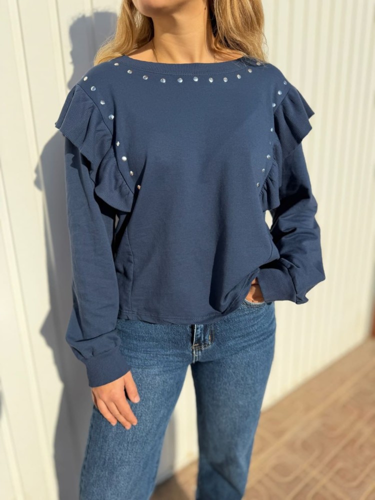 Sudadera Tachuelas Volante