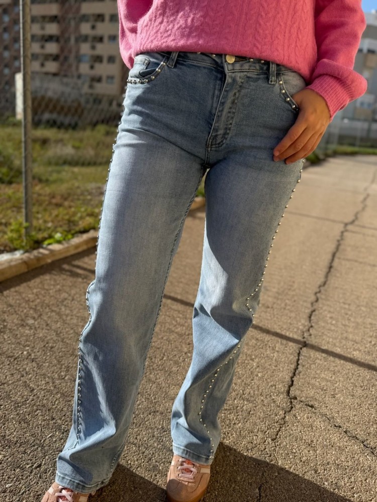 Pantalón Widleg Tachuelas