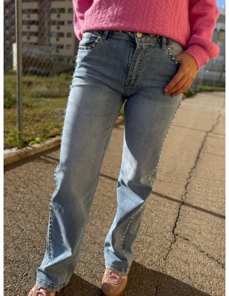 Pantalón Widleg Tachuelas