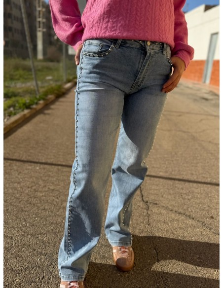 Pantalón Widleg Tachuelas