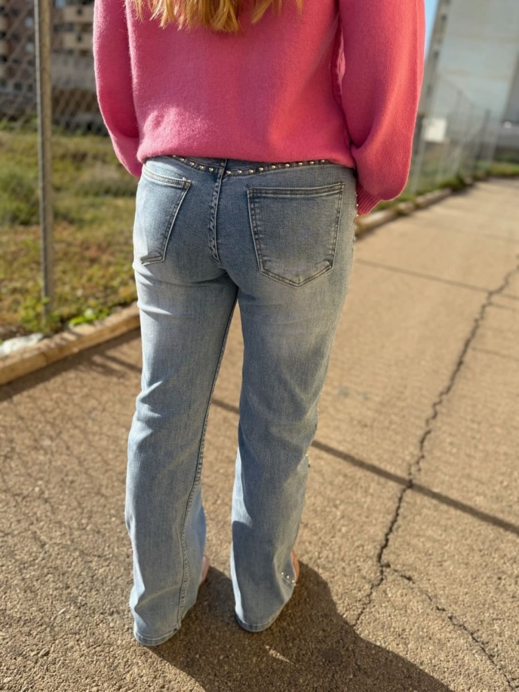 Pantalón Widleg Tachuelas