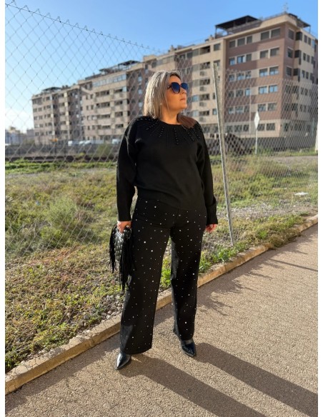 Pantalón Widleg Piedras