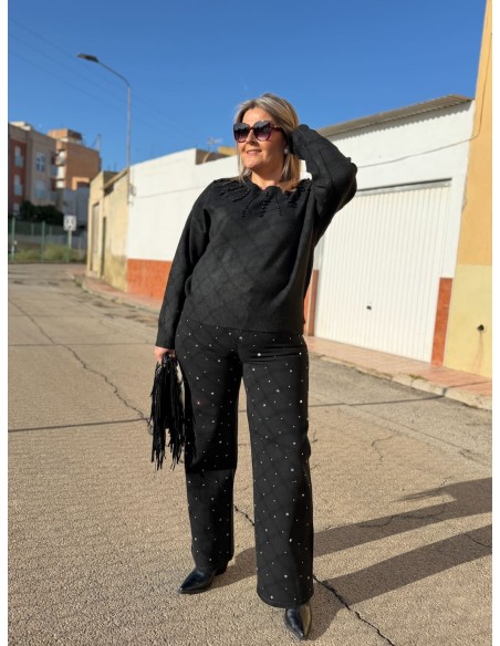 Pantalón Widleg Piedras