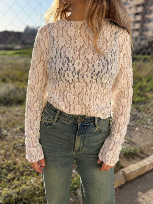 Camiseta Encaje Blanca 2