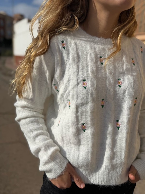 Jersey Flores Bordadas 2