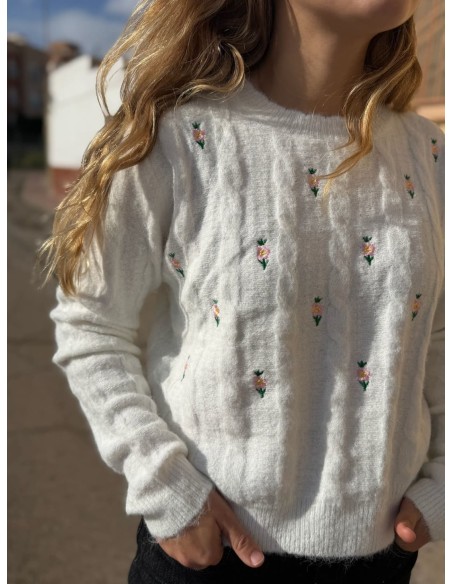 Jersey Flores Bordadas