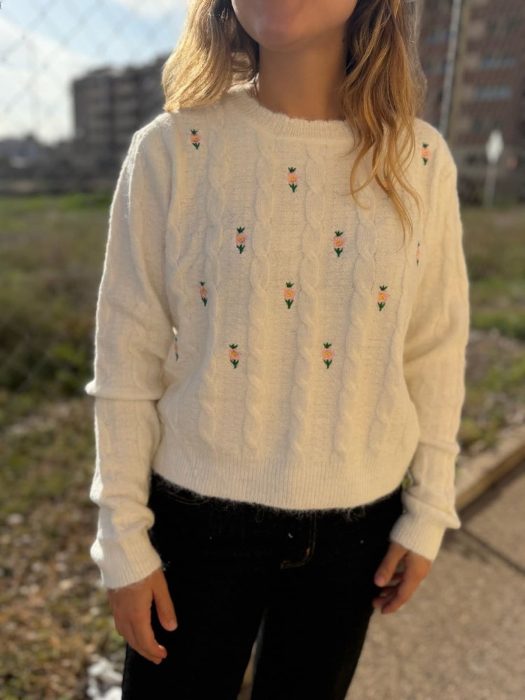 Jersey Flores Bordadas