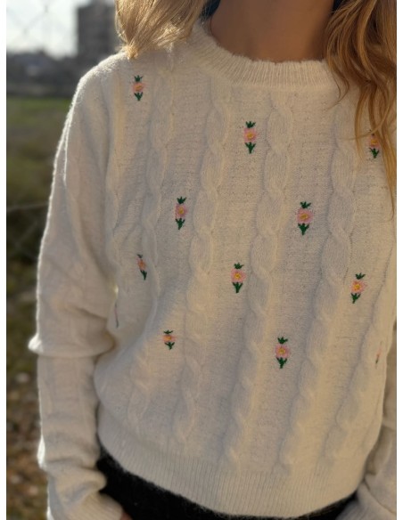 Jersey Flores Bordadas