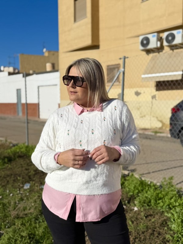 Jersey Flores Bordadas