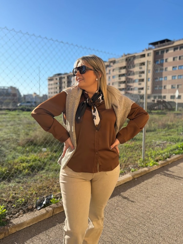 Pantalón Bolsillos Beige