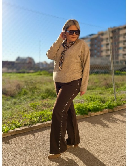 Pantalón Tachuelas Marrón