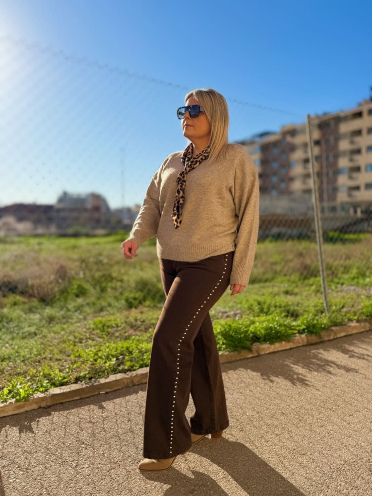 Pantalón Tachuelas Marrón