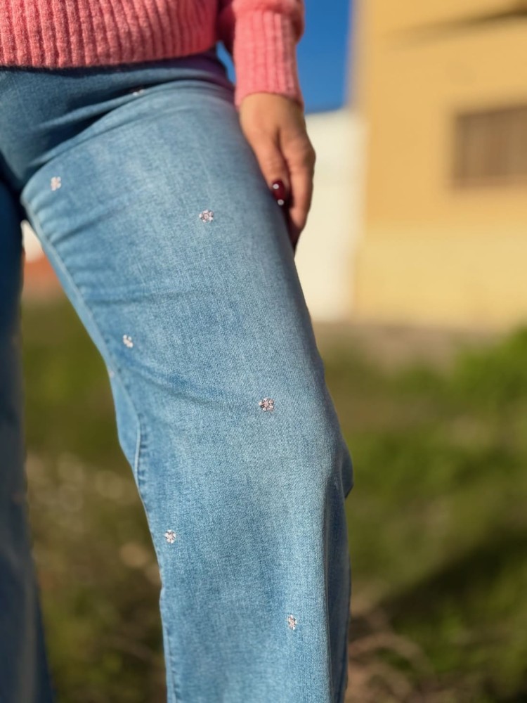Pantalón Bordado Flores