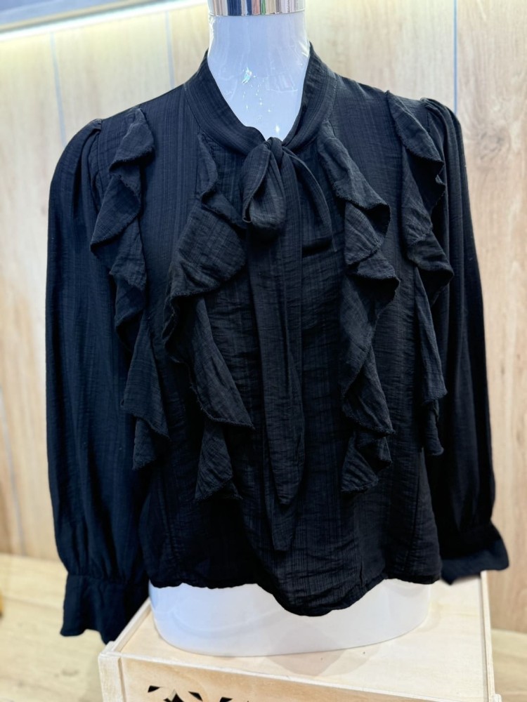 Camisa Volantes Negra