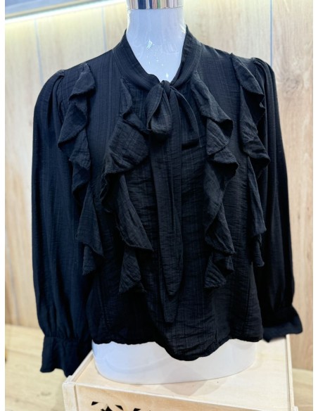 Camisa Volantes Negra