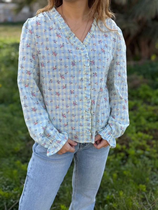 Camisa Cuadros Flores 2