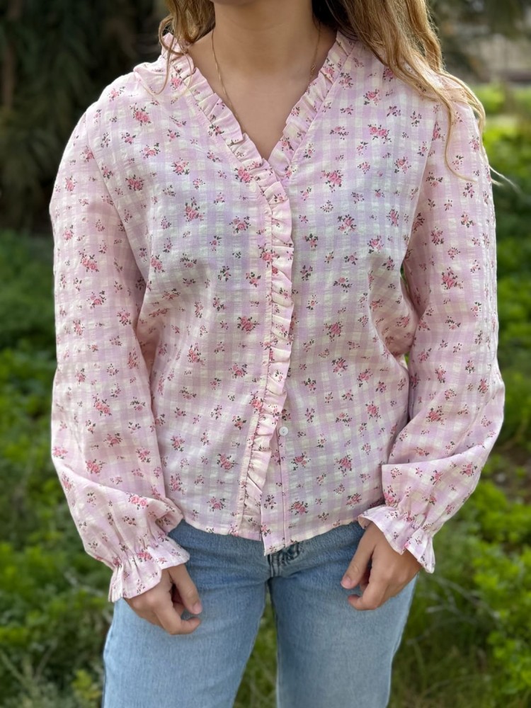 Camisa Cuadros Flores