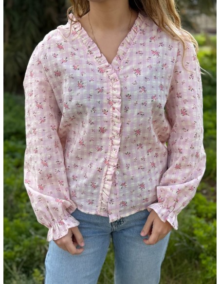 Camisa Cuadros Flores