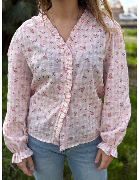 Camisa Cuadros Flores