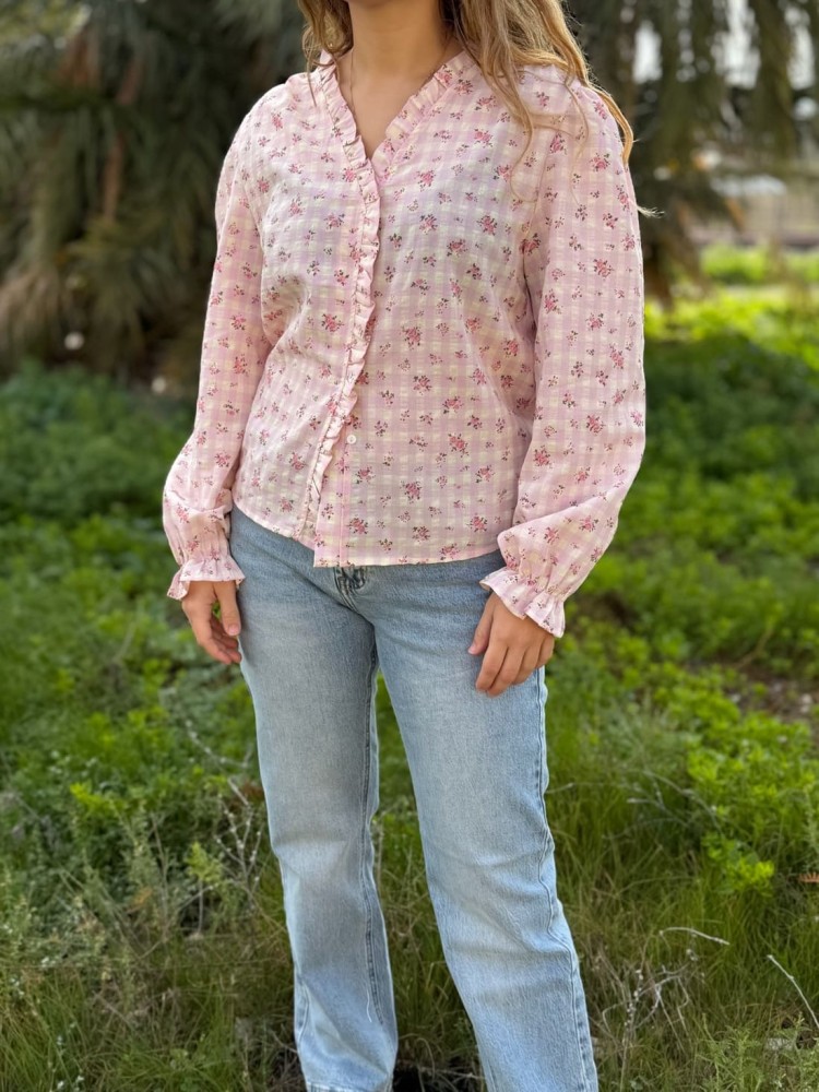 Camisa Cuadros Flores