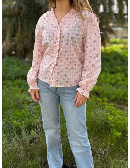 Camisa Cuadros Flores