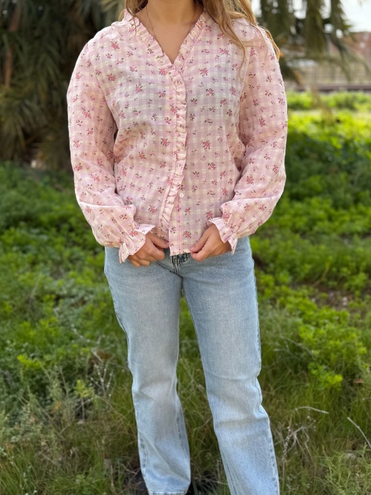 Camisa Cuadros Flores