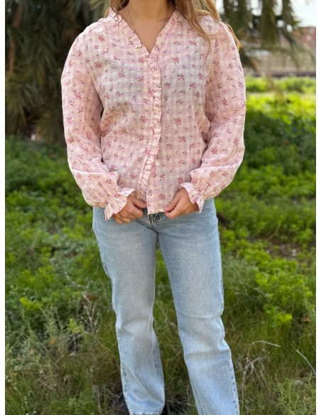 Camisa Cuadros Flores