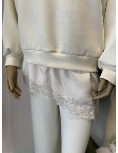 Conjunto Puntilla Blanco Roto